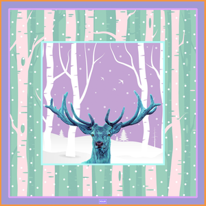 Stag in Winter Landscape