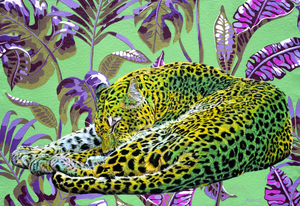 Leopard in Yellow & Green