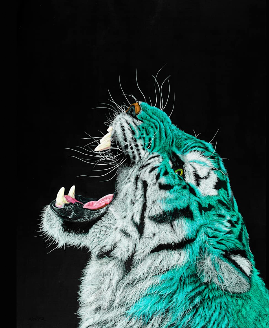 Tiger in Turquoise