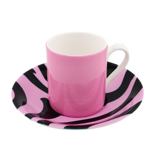 The Wild Pink Tiger Cup & Saucer
